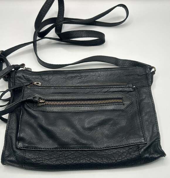 Day & Mood Handbags - Day & Mood Black Leather Multi-Zip Crossbody Bag